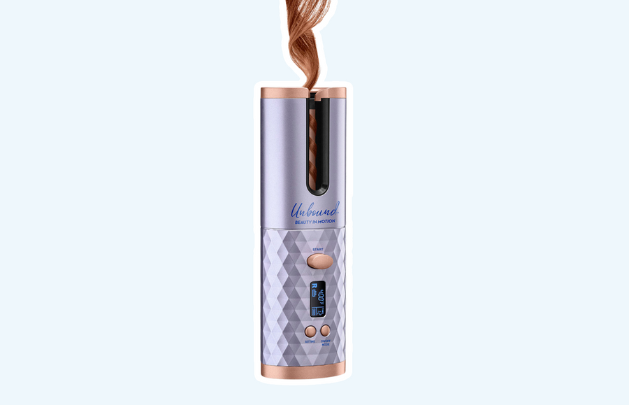 Conair Wireless Hair Curler against blue background