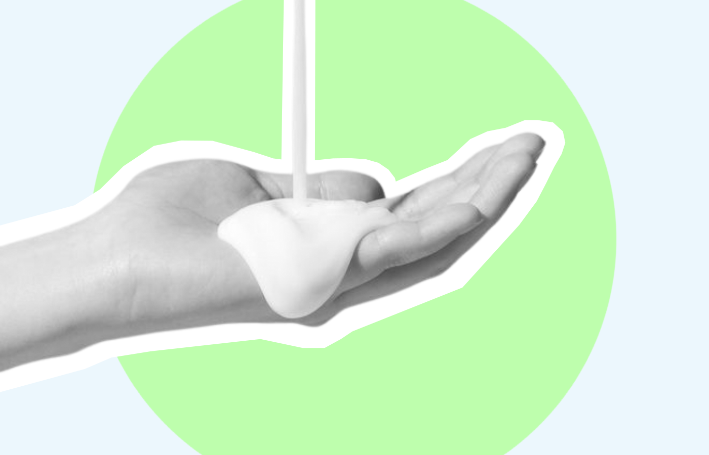 someone pouring bad ingredients in shampoo into their hand