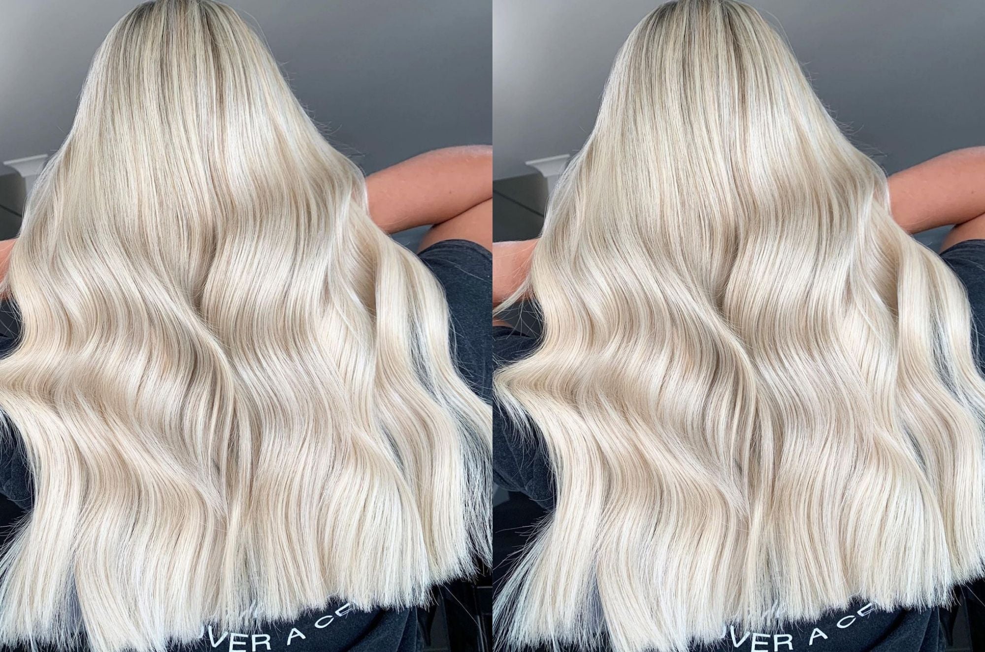 woman wearing Platinum Blonde 60