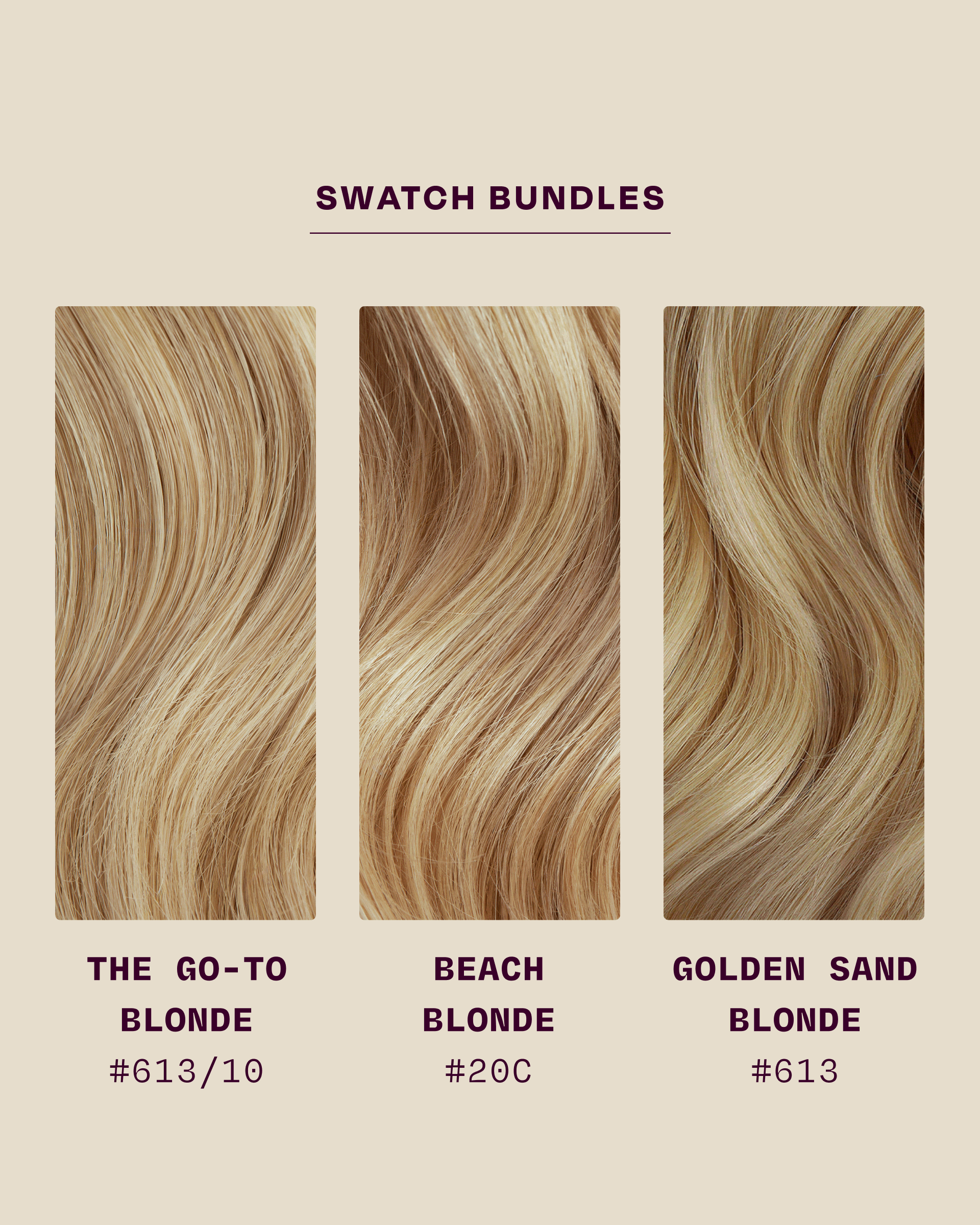 Hair Color Swatch Set (3 Shades)