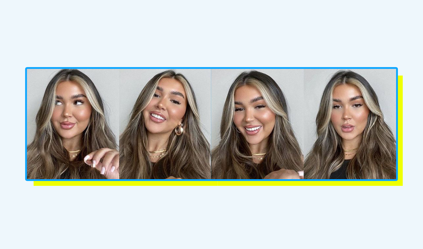 Image of 4 women with face framing highlights in horizontal orientation