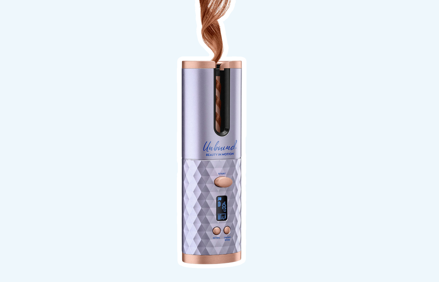 Conair Wireless Hair Curler against blue background
