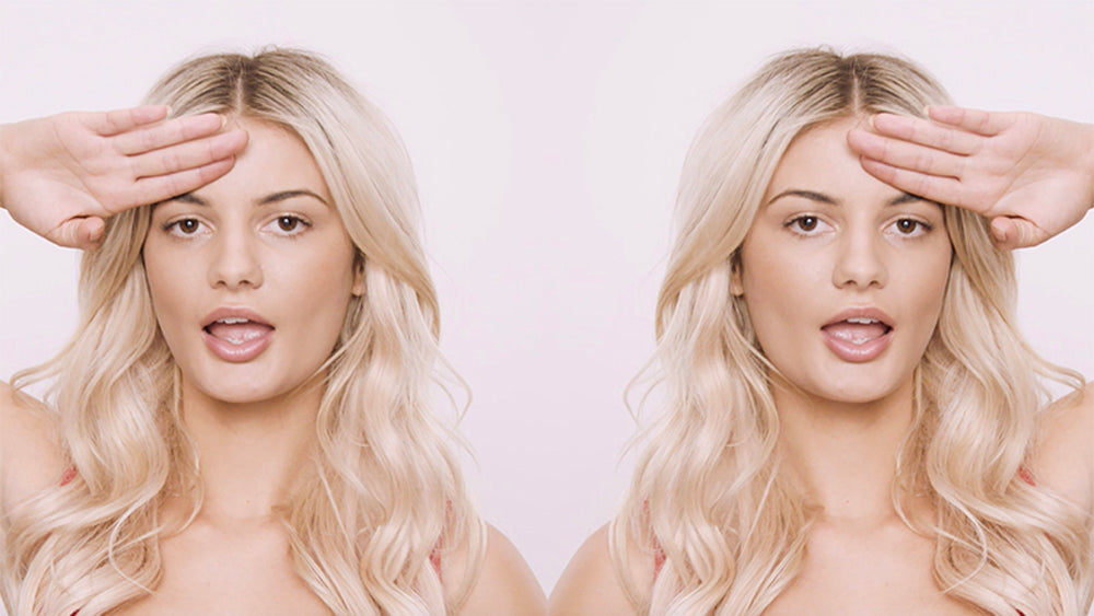 morning routine for hair growth - woman donning platinum blonde 60 halo hair extensions