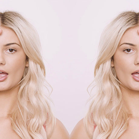 morning routine for hair growth - woman donning platinum blonde 60 halo hair extensions