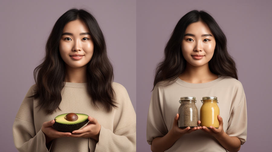 Woman holding up amazing and scientifically-backed home remedies for hair moisture that are both cost-effective and reliable