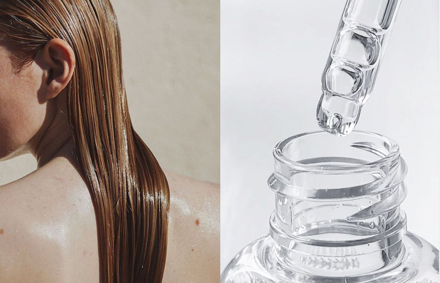 close up image of woman's hair after using an oil mask because is mineral oil is good for your hair