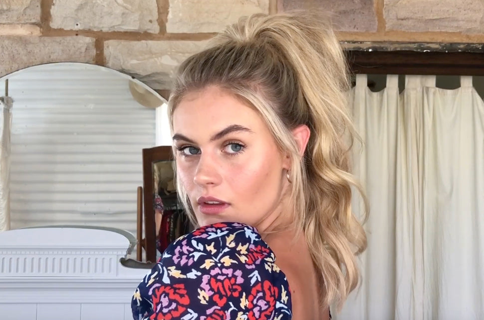 ponytail tutorial with halo hair extensions