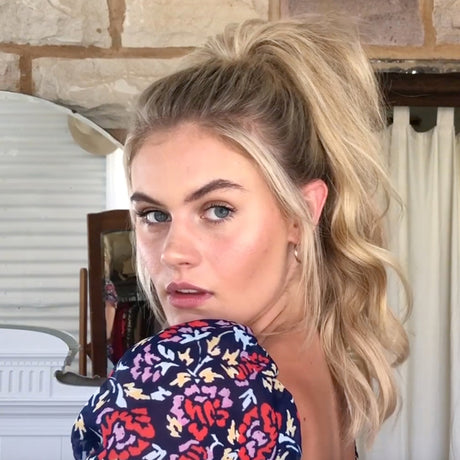 ponytail tutorial with halo hair extensions