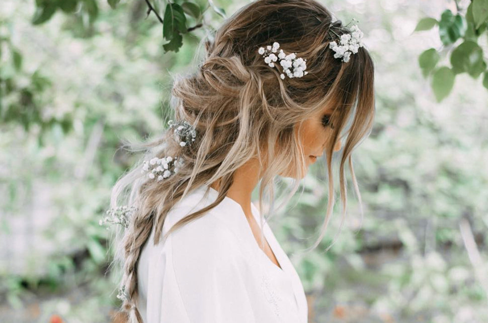 White Floral Headband Veil for Women and Girls, Bridal Hair Piece