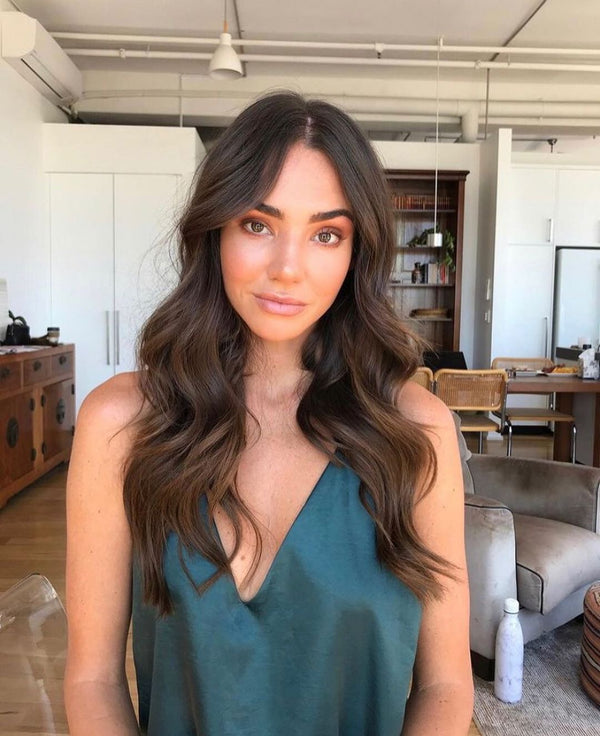 Before & After Halo Hair Extensions Sitting Pretty