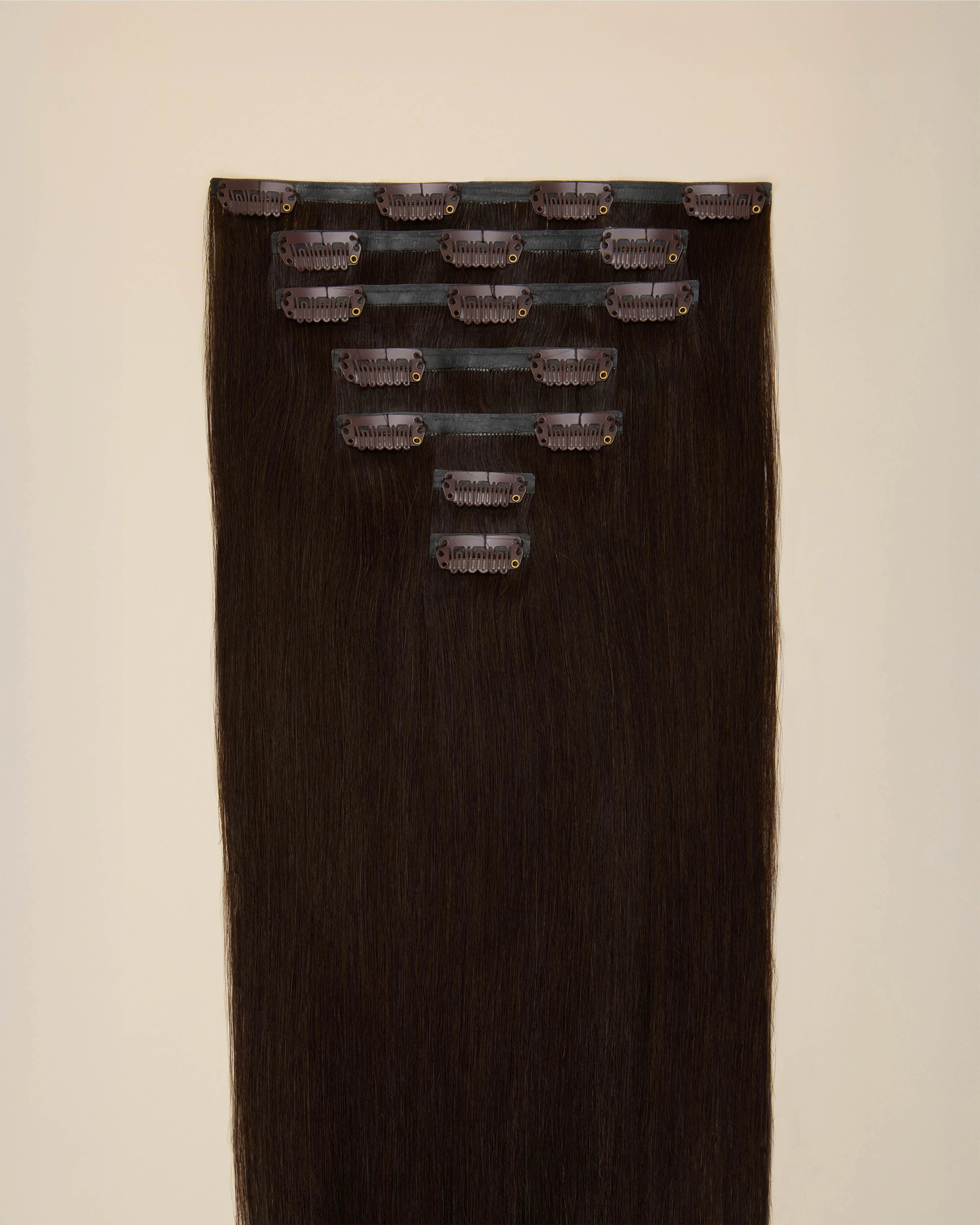 Rich Chocolate Brown #2 Clip-In Hair Extensions