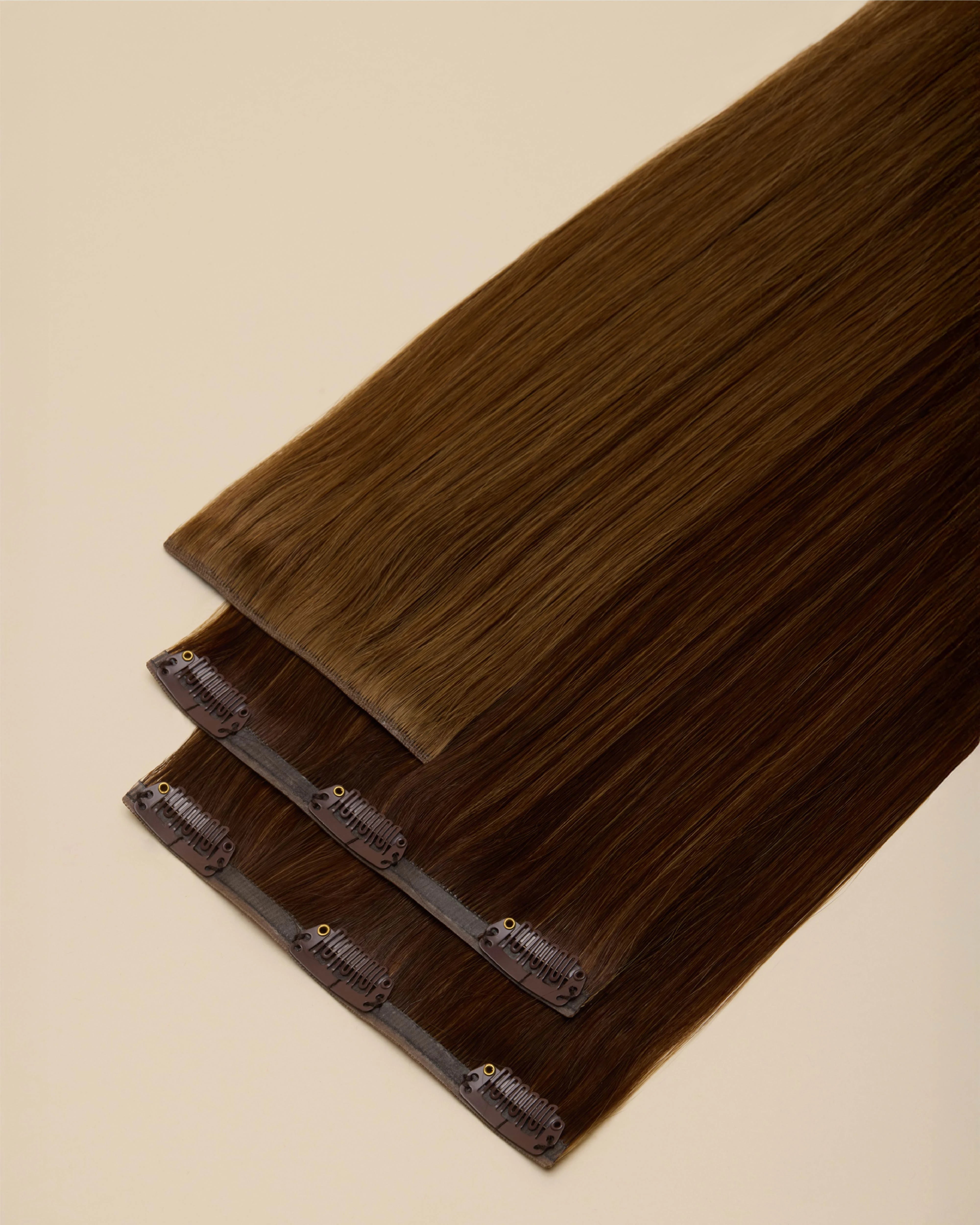 Soft Chestnut Brown #4/6 Clip-In Hair Extensions