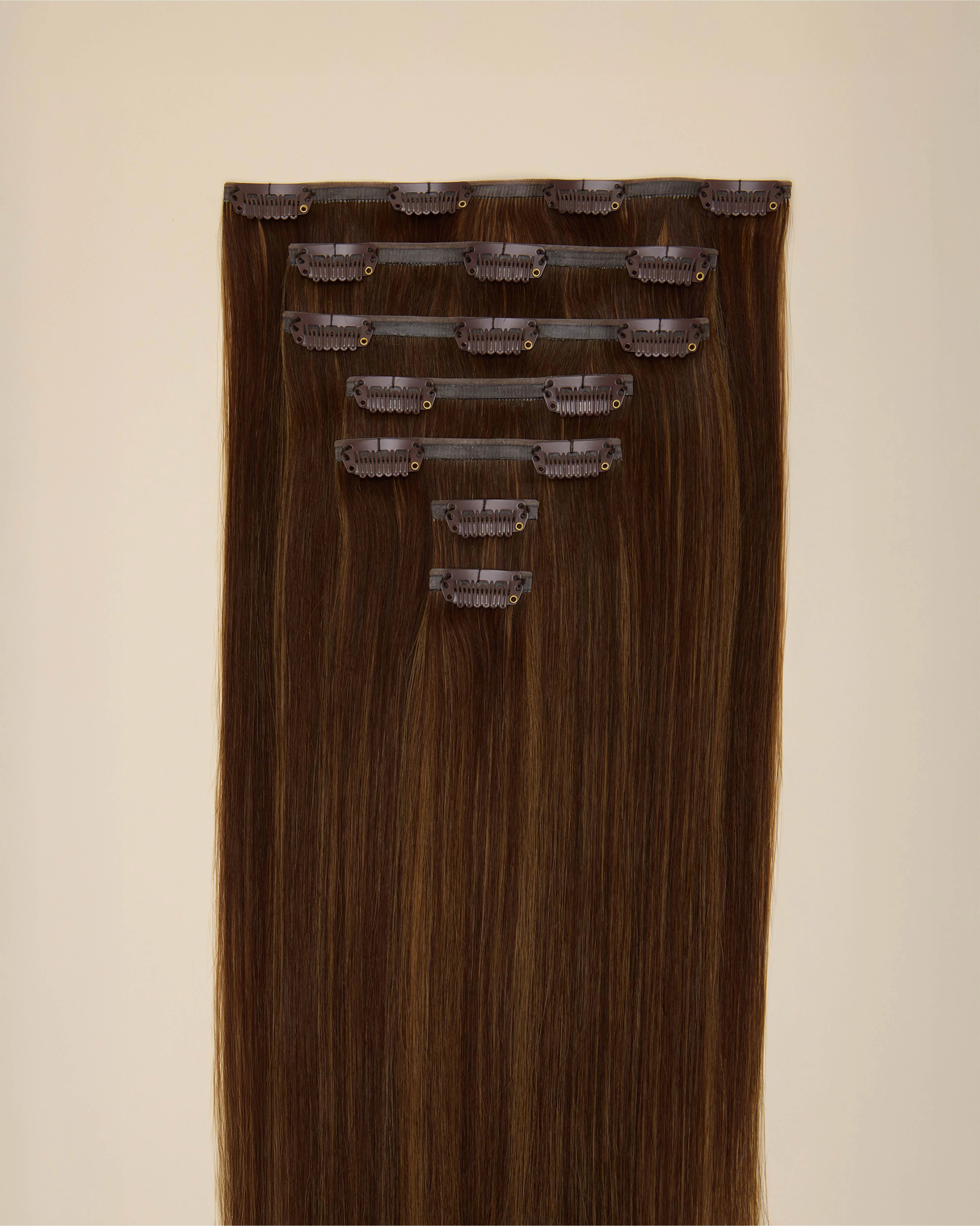 Soft Chestnut Brown #4/6 Clip-In Hair Extensions