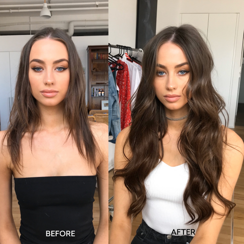 Hair extensions 3/4 full head medium brown hot sale