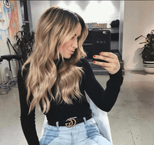 dark blonde halo hair extension